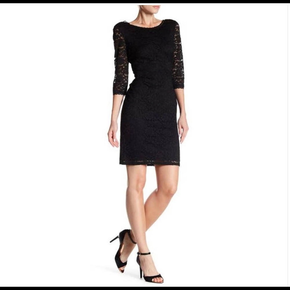Little Black Lace Dress, with gold zipper